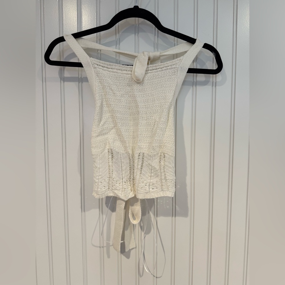 Hersy Cream Smocked Tie Backless Top